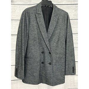J. McLaughlin Double-Breasted Grey Blazer, Size 10